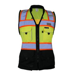 Kishigo Women's Heavy Duty Surveyors Vest, Lime, S5021